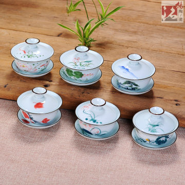 銘揚陶瓷手繪蓋碗 景德鎮(zhèn)工藝與窯變藝術(shù)的完美融合